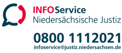 Schmuckgrafik zum Info-Service, öffnet Seite Niedersächsische Justiz, Infoservice