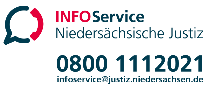 Schmuckgrafik zum Info-Service, öffnet Seite Niedersächsische Justiz, Infoservice